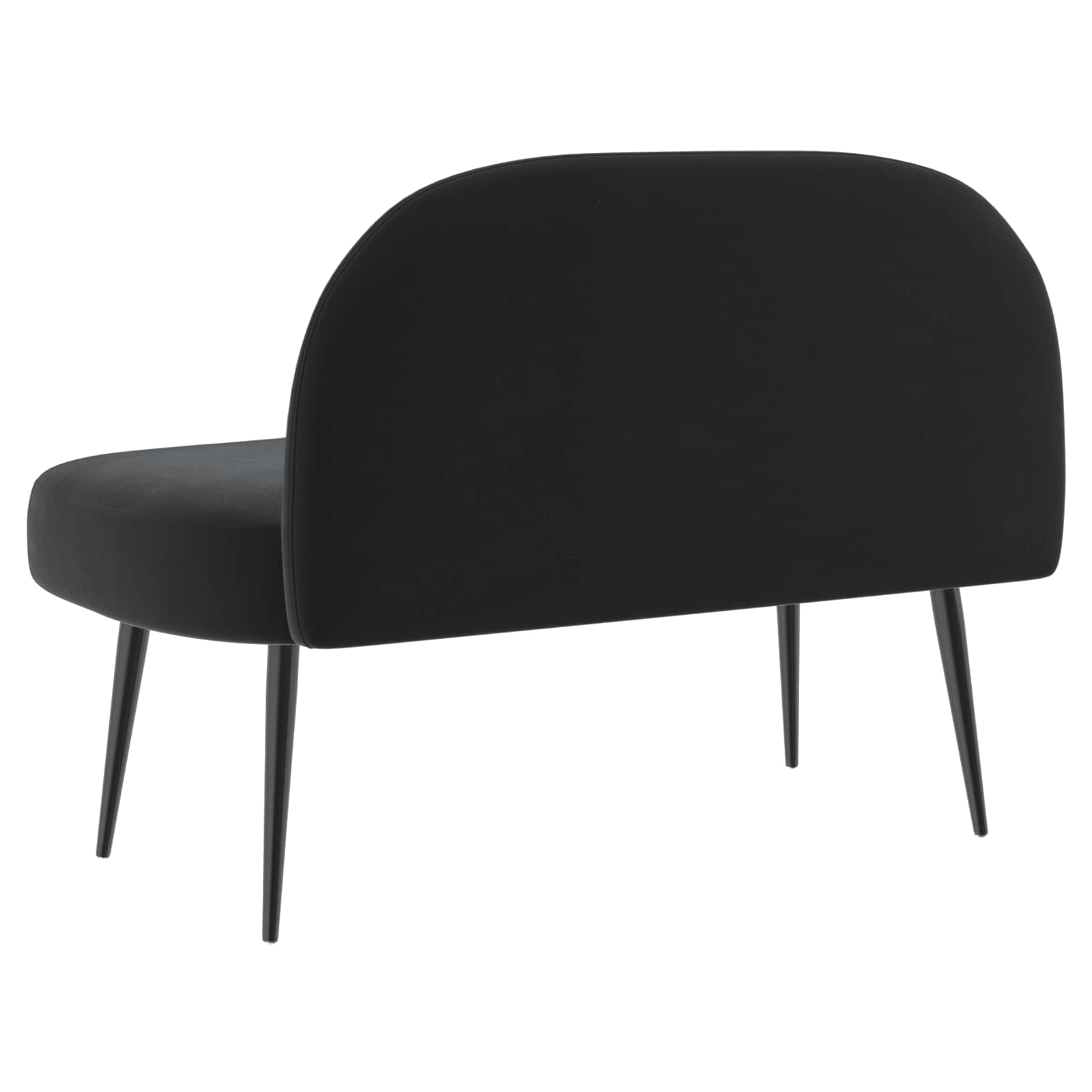 Δερμάτινος Πάγκος με Πλάτη Μαύρο 110 x 60 x 76 cm Βελούδο - Pakobazaar