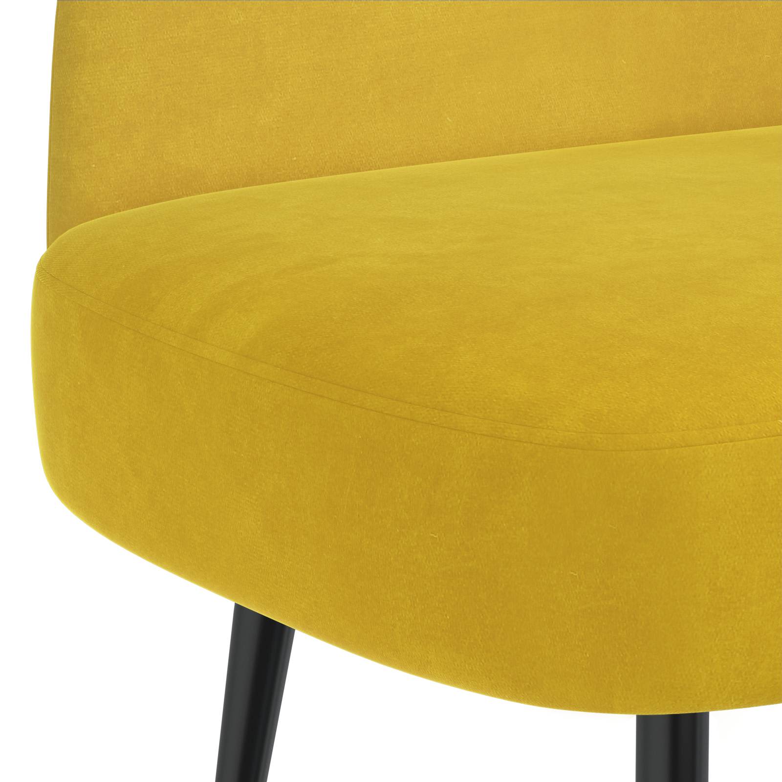 Δερμάτινος Πάγκος με Πλάτη Κίτρινο 110 x 60 x 76 cm Βελούδο - Pakobazaar