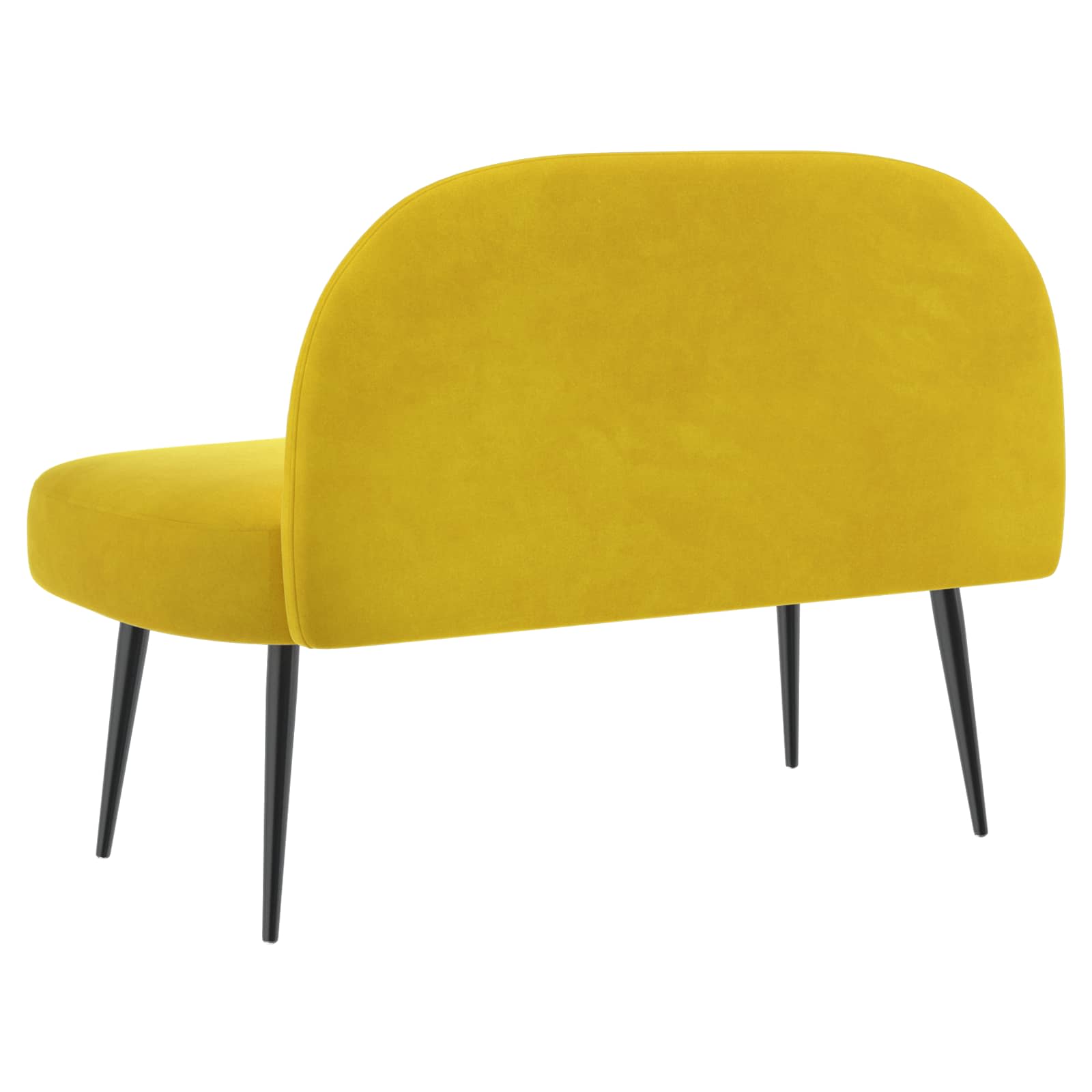 Δερμάτινος Πάγκος με Πλάτη Κίτρινο 110 x 60 x 76 cm Βελούδο - Pakobazaar