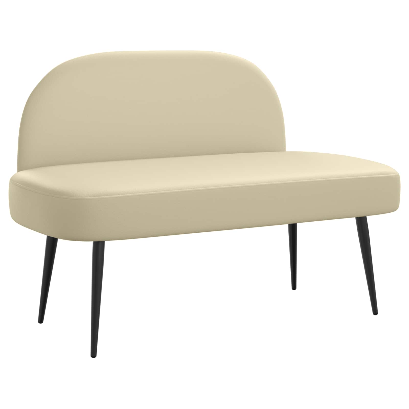 Δερμάτινος Πάγκος με Πλάτη Κρεμ 110 x 60 x 76 cm Τεχνητό Δέρμα - Pakobazaar