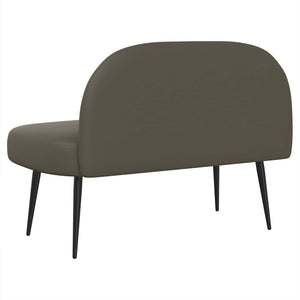 Δερμάτινος Πάγκος με Πλάτη Γκρι 110 x 60 x 76 cm Τεχνητό Δέρμα - Pakobazaar