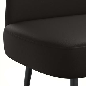 Δερμάτινος Πάγκος με Πλάτη Μαύρο 110 x 60 x 76 cm Τεχνητό Δέρμα - Pakobazaar