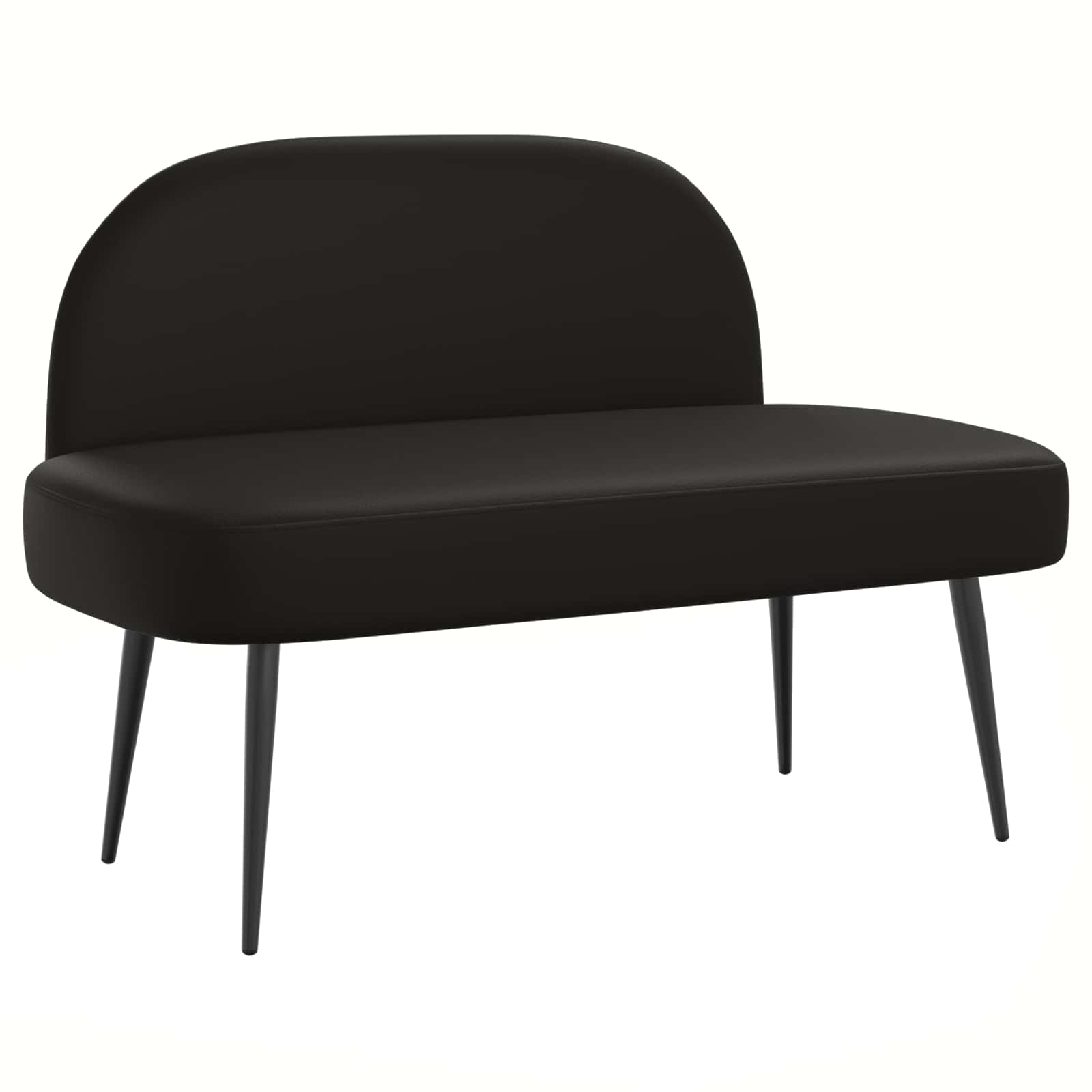 Δερμάτινος Πάγκος με Πλάτη Μαύρο 110 x 60 x 76 cm Τεχνητό Δέρμα - Pakobazaar