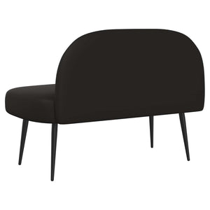 Δερμάτινος Πάγκος με Πλάτη Μαύρο 110 x 60 x 76 cm Τεχνητό Δέρμα - Pakobazaar