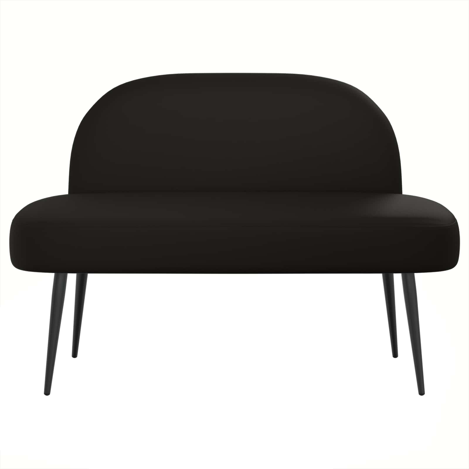 Δερμάτινος Πάγκος με Πλάτη Μαύρο 110 x 60 x 76 cm Τεχνητό Δέρμα - Pakobazaar