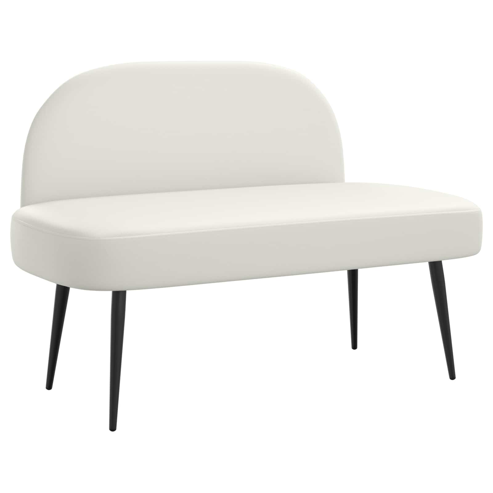 Δερμάτινος Πάγκος με Πλάτη Λευκό 110 x 60 x 76 cm Τεχνητό Δέρμα - Pakobazaar