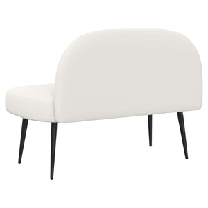 Δερμάτινος Πάγκος με Πλάτη Λευκό 110 x 60 x 76 cm Τεχνητό Δέρμα - Pakobazaar