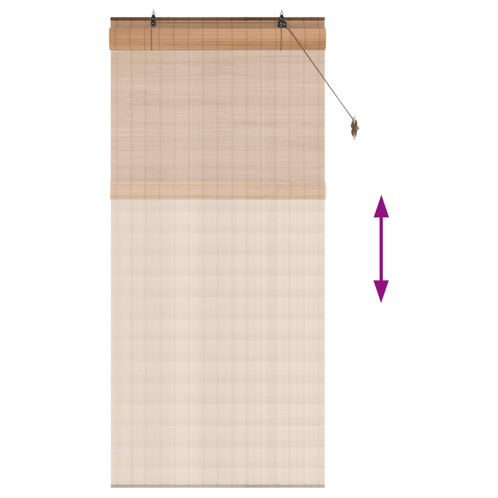 Ρόλερ (στόρι) Καφέ 90 x 220 cm Μπαμπού