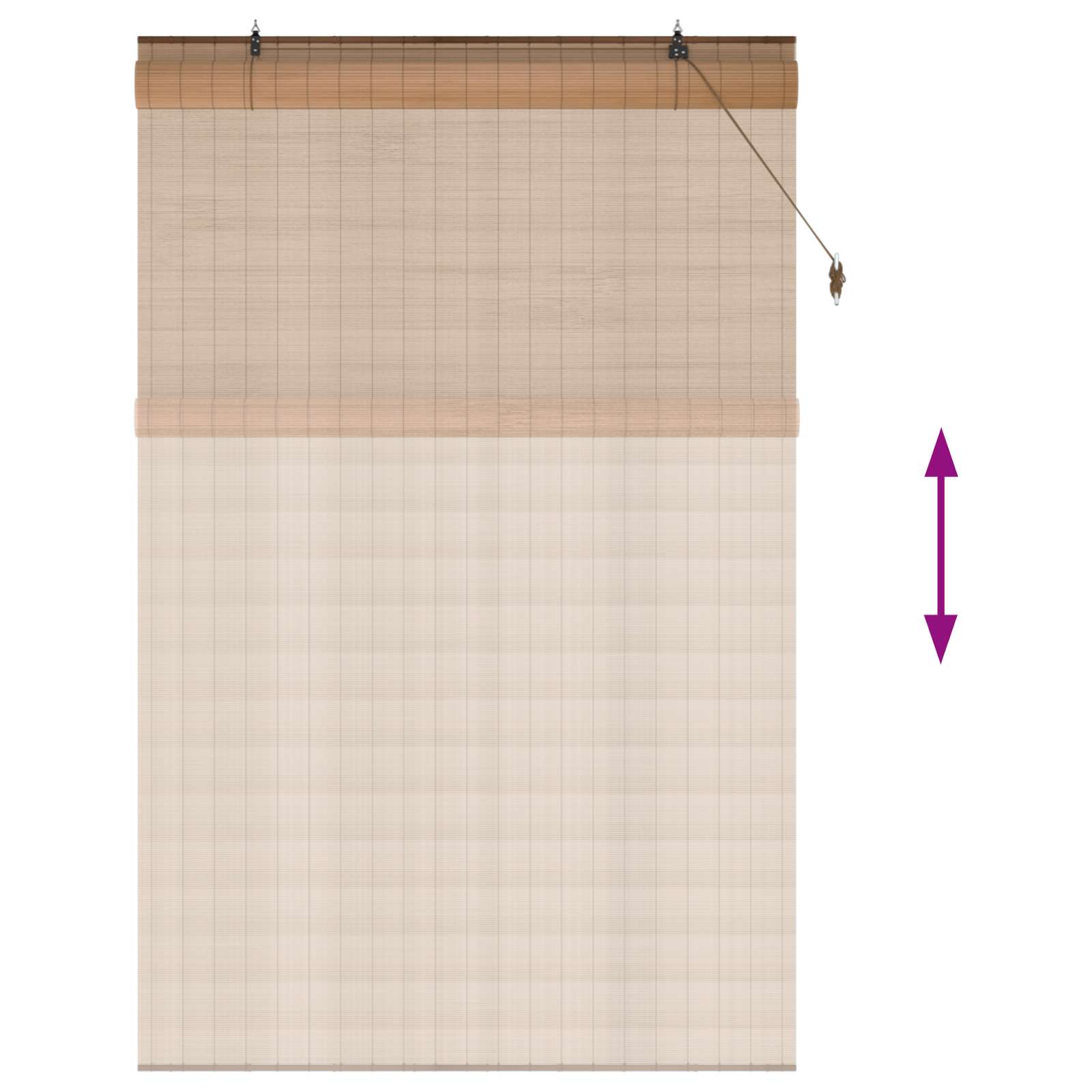 Ρόλερ (στόρι) Καφέ 130 x 220 εκ Μπαμπού