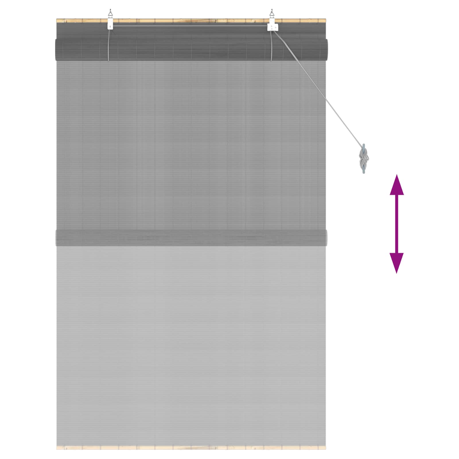 Ρόλερ (στόρι) Γκρι 80 x 160 cm Μπαμπού