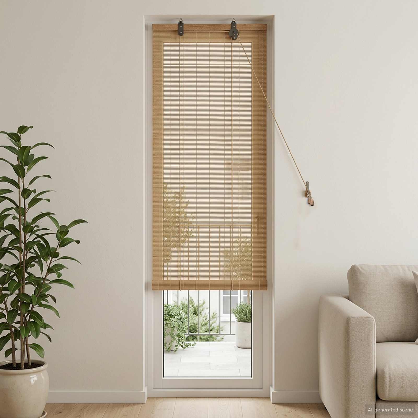 Ρόλερ (στόρι) Καφέ 40 x 220 cm Μπαμπού - Pakobazaar
