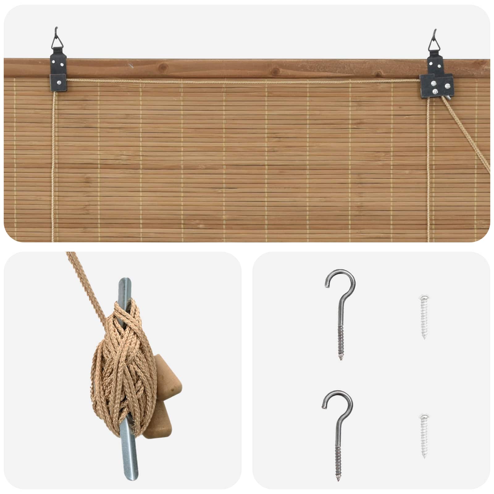 Ρόλερ (στόρι) Καφέ 130 x 160 εκ Μπαμπού - Pakobazaar
