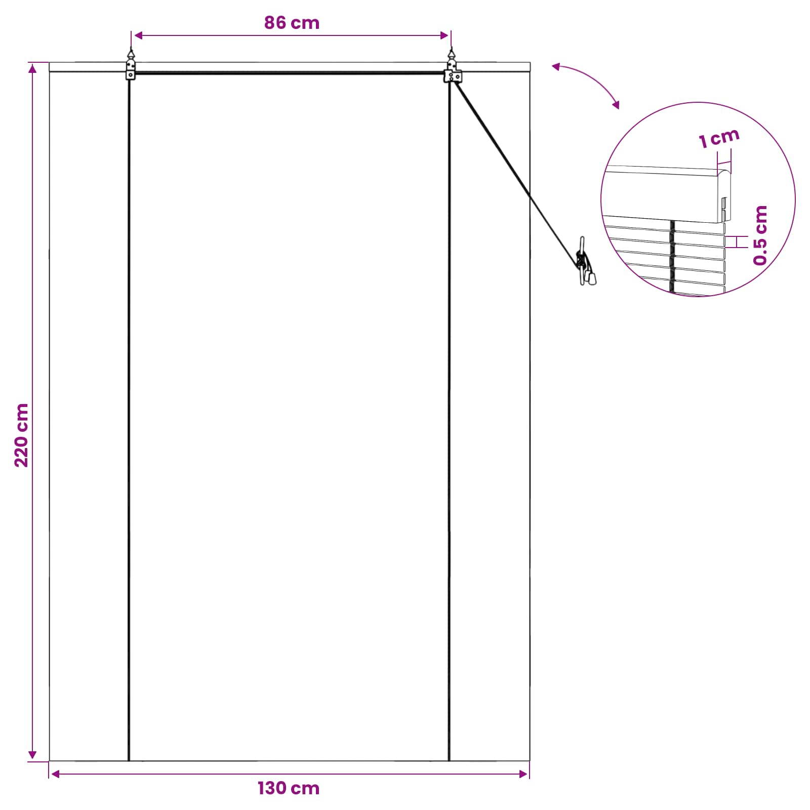 Ρόλερ (στόρι) Καφέ 130 x 220 εκ Μπαμπού - Pakobazaar