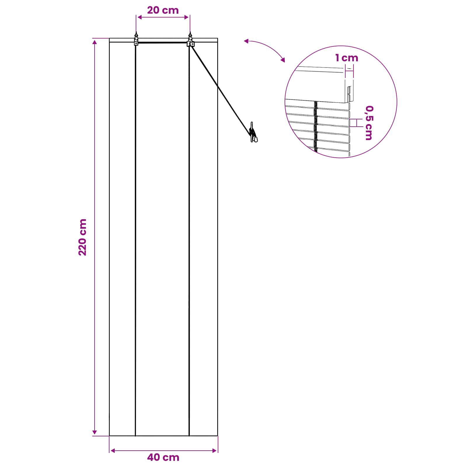 Ρόλερ (στόρι) Φυσικό 40 x 220 cm Μπαμπού
