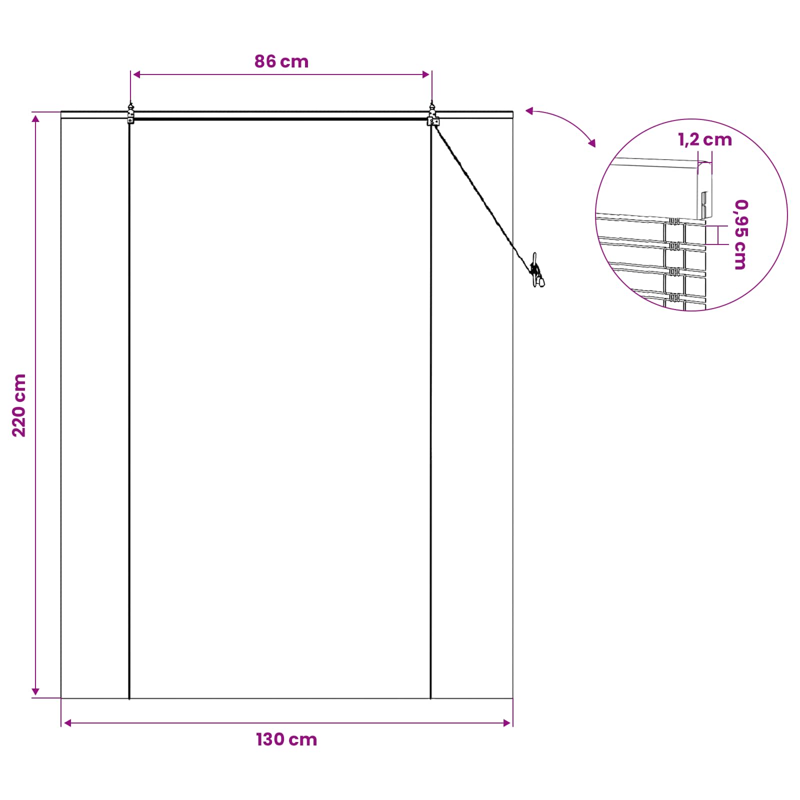 Ρόλερ (στόρι) Φύση 130 x 220 εκ Μπαμπού