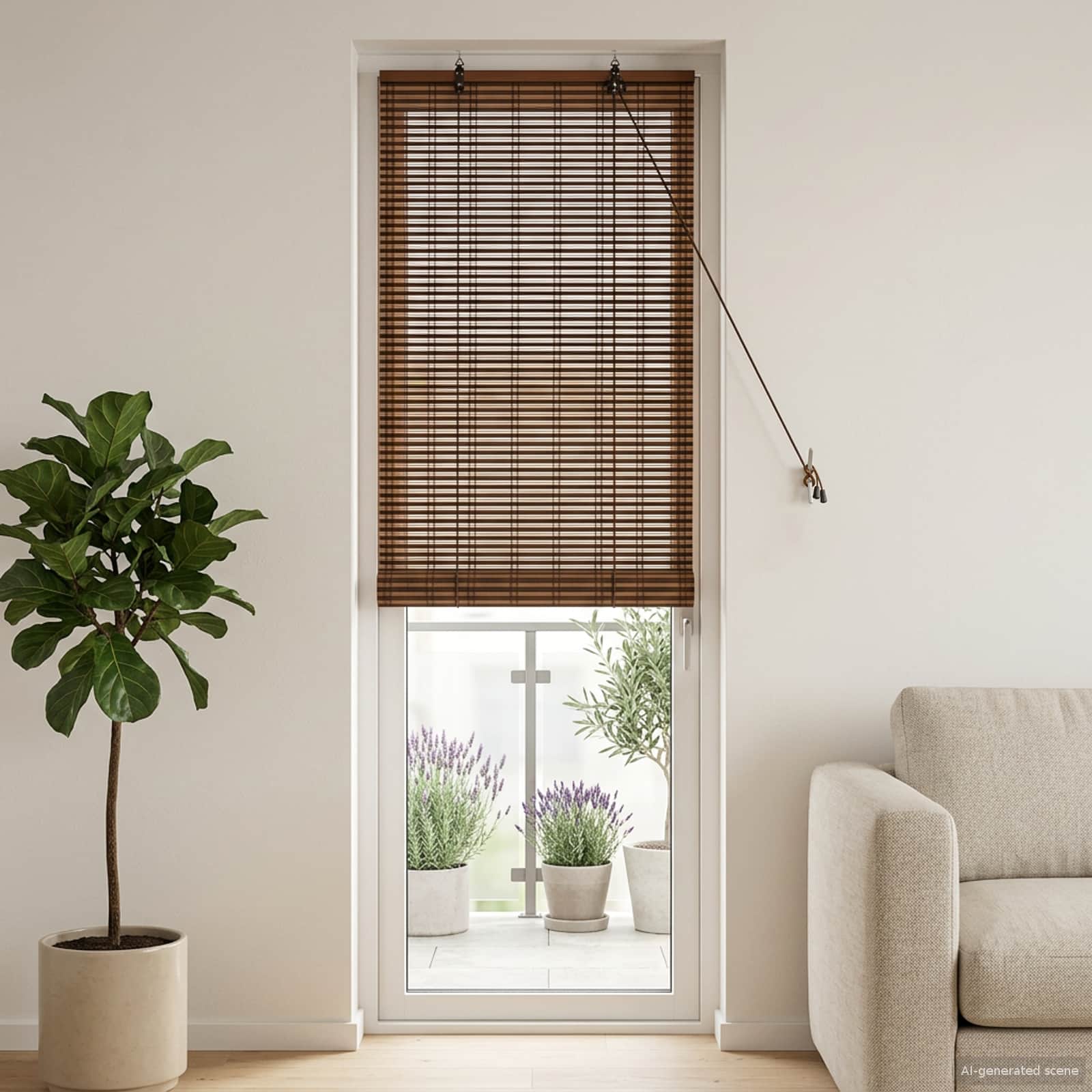 Ρόλερ (στόρι) Καφέ 40 x 220 cm Μπαμπού - Pakobazaar