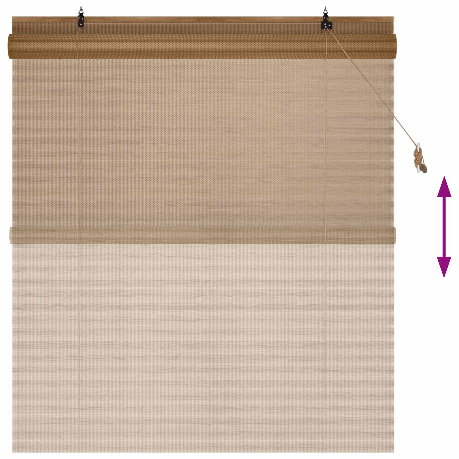 Ρόλερ (στόρι) Καφέ 150 x 160 cm Μπαμπού
