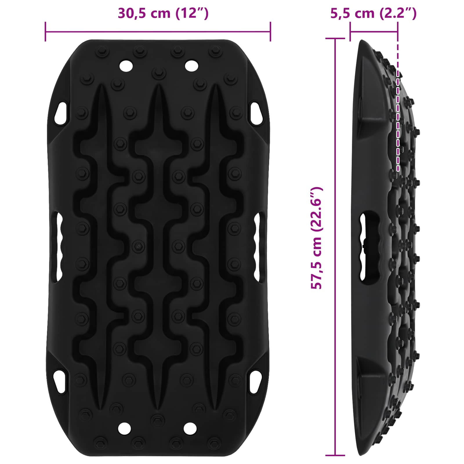 Πίνακας πρόσφυσης 2 pcs Μαύρο 57,5x30,5x5,5 εκ - Pakobazaar