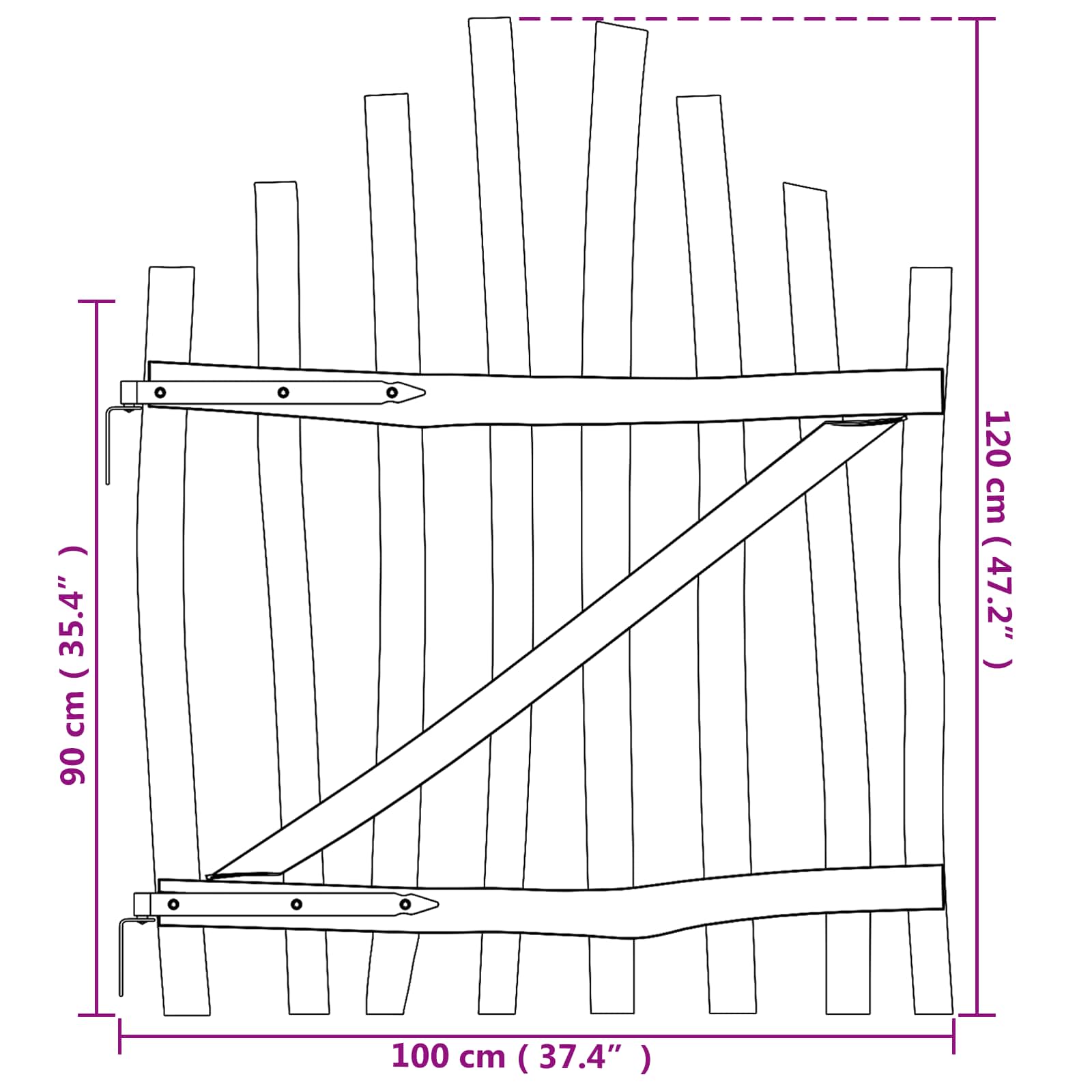 Αψιδωτή Πύλη Φράχτη 100 x 120 cm Εμποτισμένο Ξύλο Φουντουκιάς - Pakobazaar