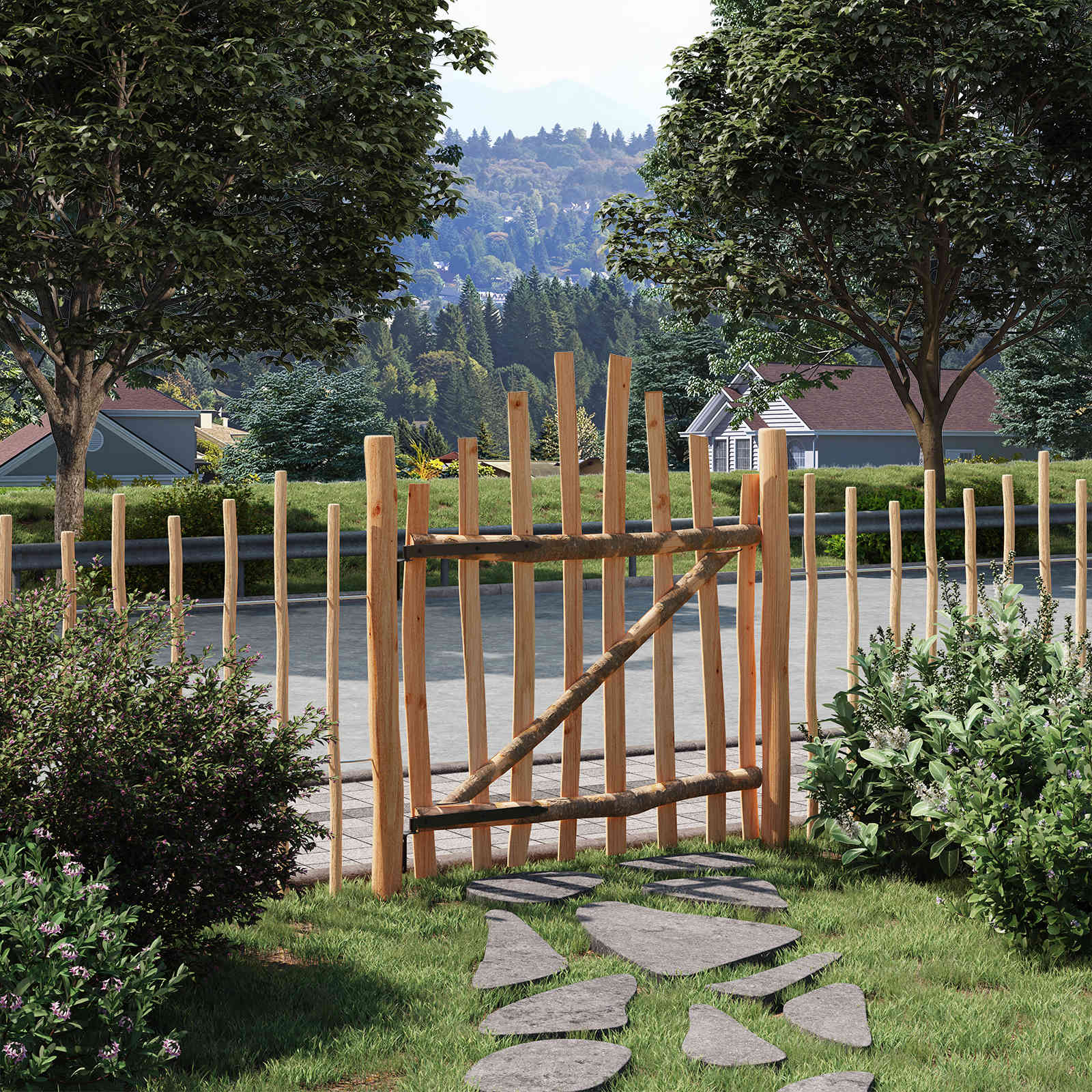Αψιδωτή Πύλη Φράχτη 100 x 120 cm Εμποτισμένο Ξύλο Φουντουκιάς - Pakobazaar
