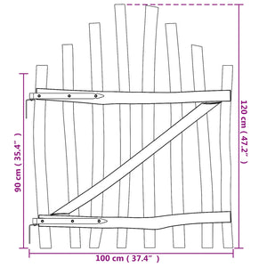 Αψιδωτή Πύλη Φράχτη 100 x 120 cm Εμποτισμένο Ξύλο Φουντουκιάς - Pakobazaar