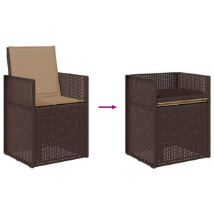 Σέτ φαγητού για κήπο με μαξιλάρι 5 pcs Καφέ και Taupe PP - Pakobazaar
