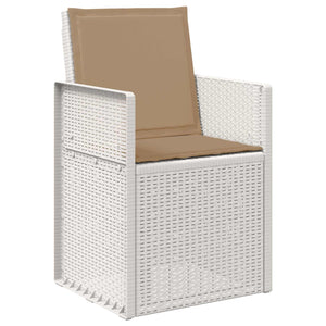 Σέτ φαγητού για κήπο με μαξιλάρι 7 pcs Λευκό και Taupe PP - Pakobazaar