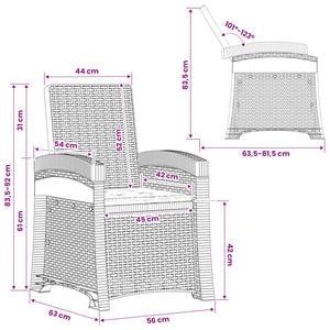 Σέτ φαγητού για κήπο 5 τμχ. Ανθρακί και Ανοιχτό γκρι PP - Pakobazaar