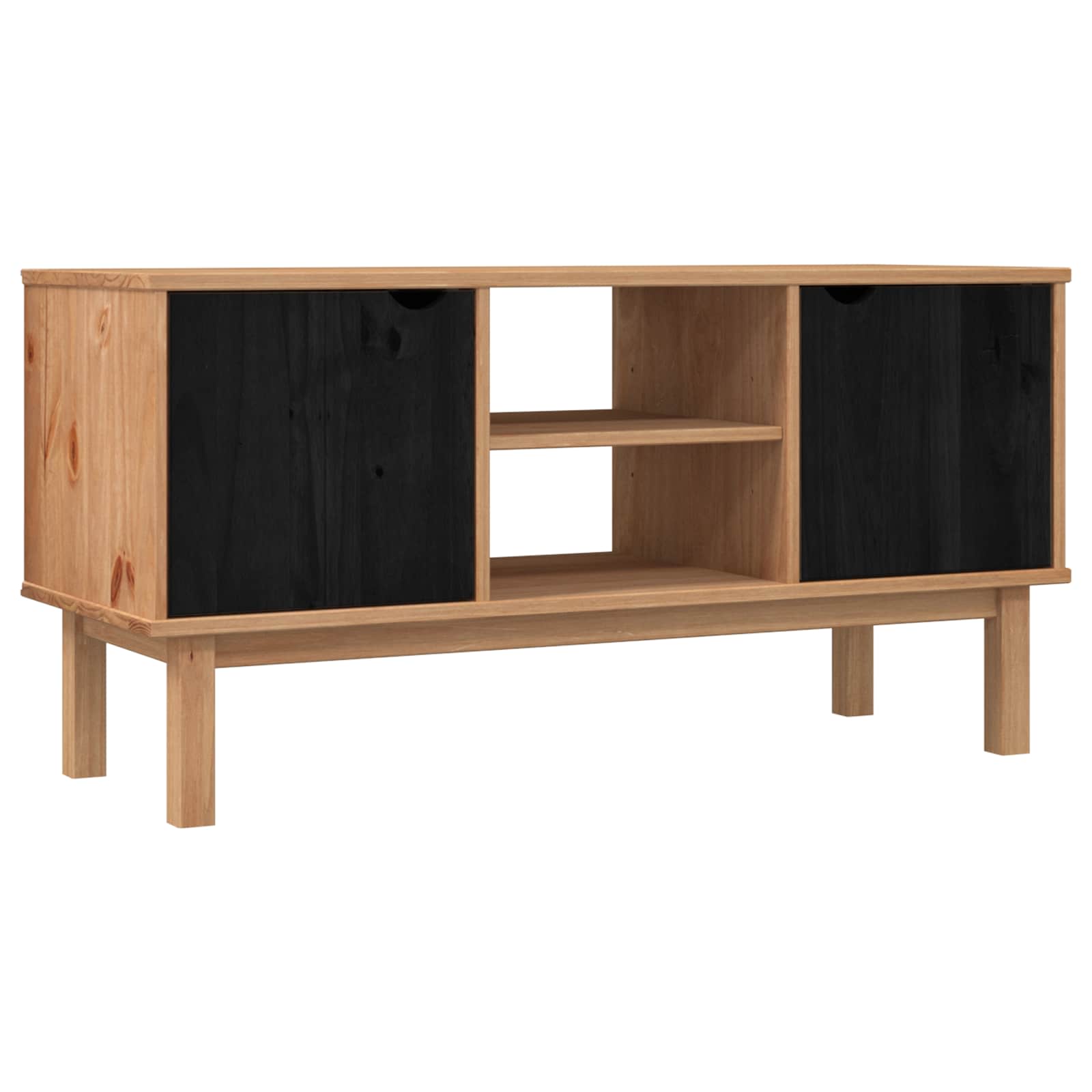 Βάση TV OTTA 113,5 x 43 x 57 εκ Μαύρο Μασίφ Ξύλο Πεύκου - Pakobazaar
