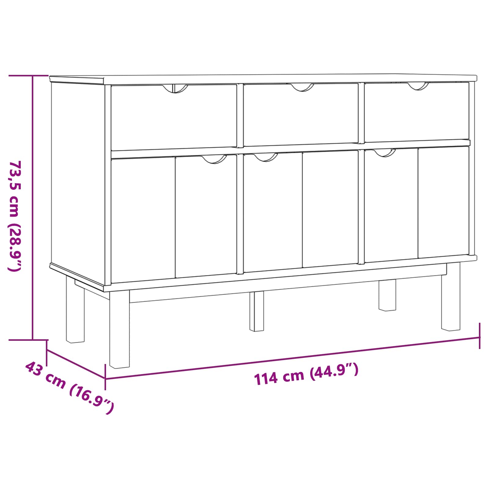 Πλαϊνό γραφείο OTTA Καφέ και Μαύρο 114 x 43 x 73,5 εκ - Pakobazaar