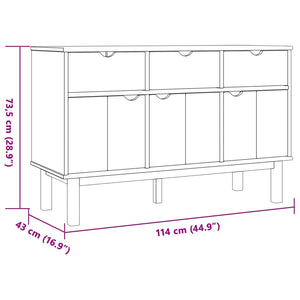Πλαϊνό γραφείο OTTA Καφέ και Μαύρο 114 x 43 x 73,5 εκ - Pakobazaar