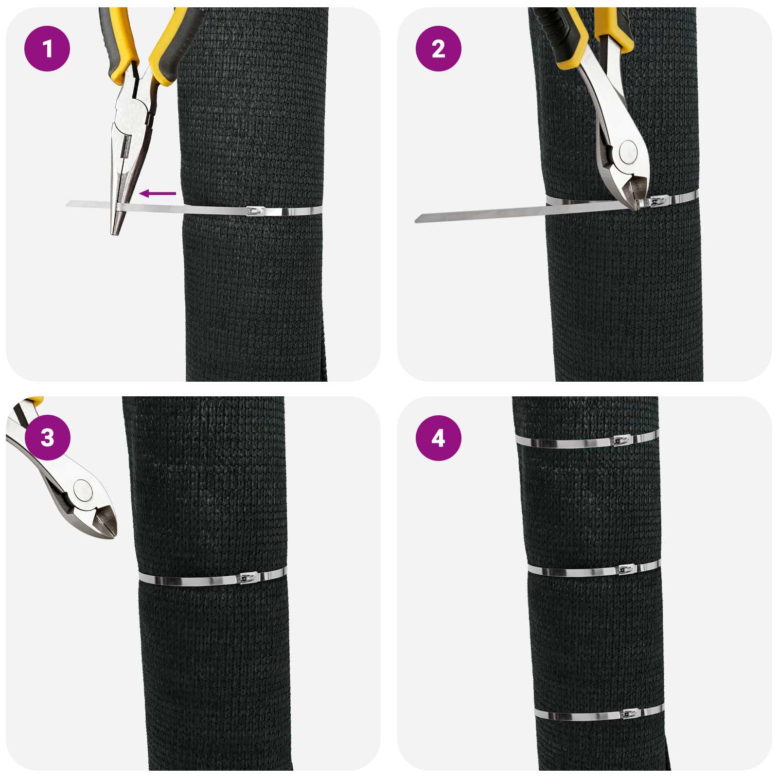 Δέσιμο Καλωδίου 25 τμχ. 7,9 x 200 χιλ. Ασημί