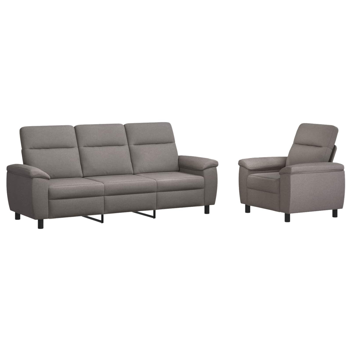 Σετ Καναπέ 2 pcs Taupe Ύφασμα