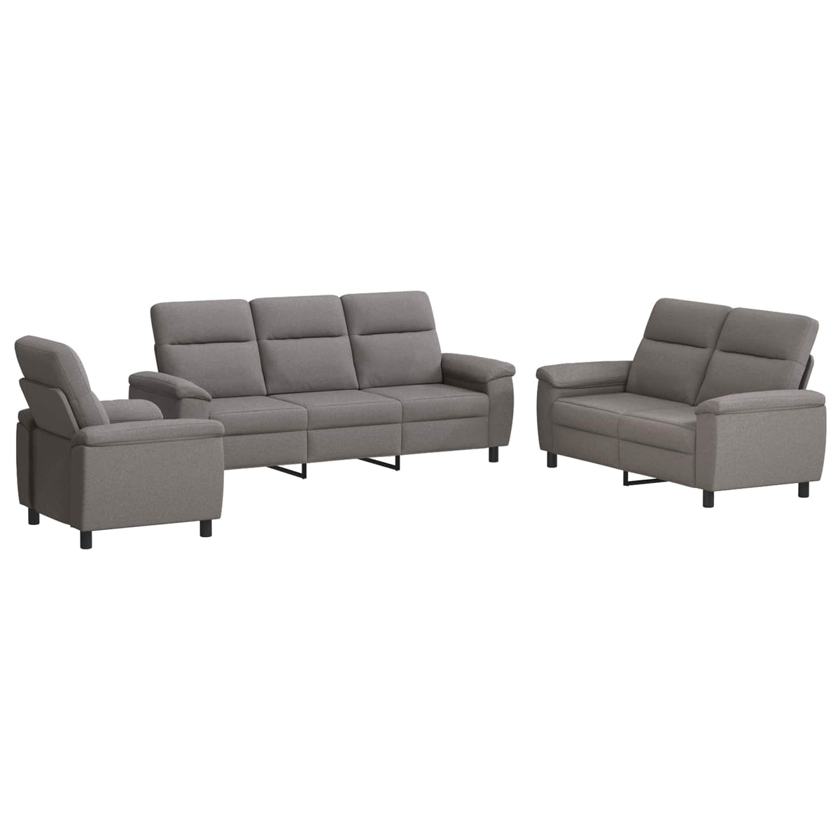 Σετ Καναπέ 3 pcs Taupe Ύφασμα