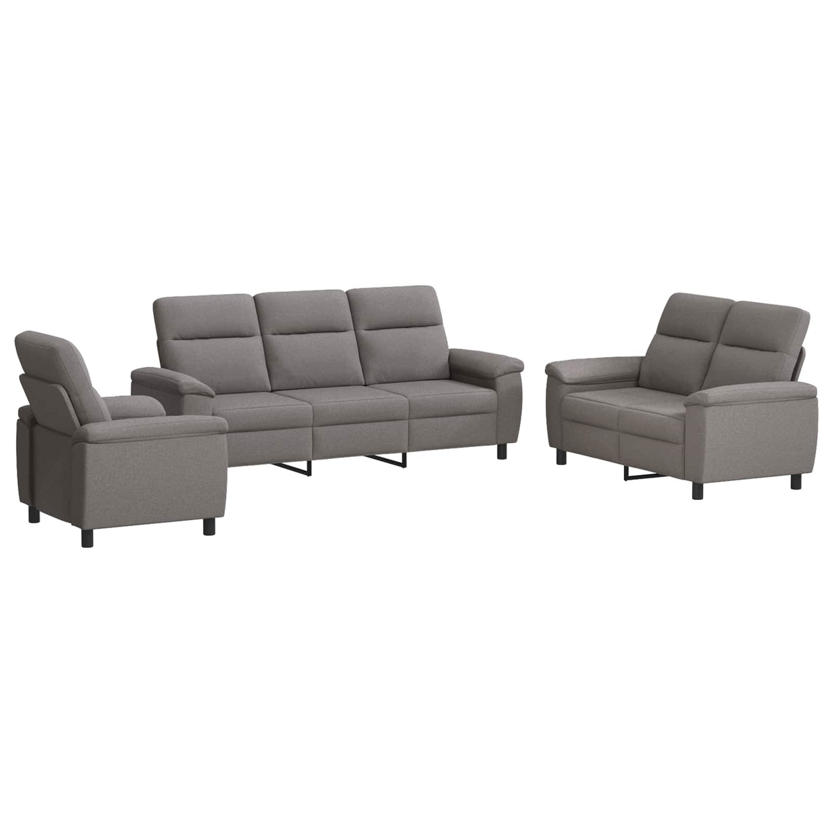 Σετ Καναπέ 3 pcs Taupe Ύφασμα