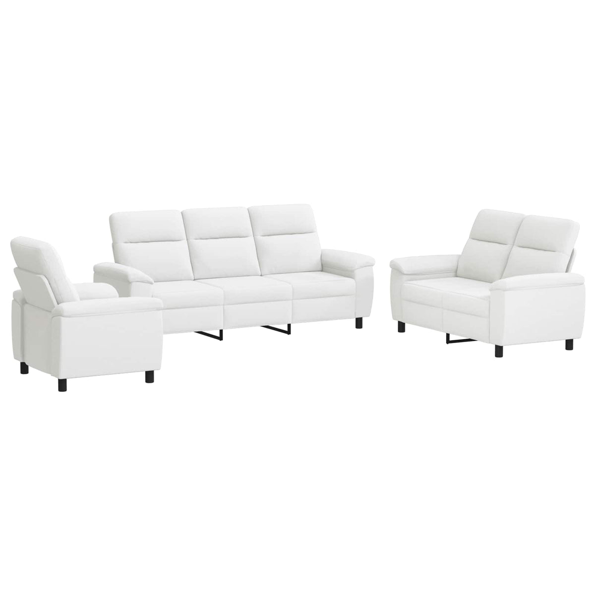 Σετ Καναπέ 3 pcs Λευκό Ύφασμα