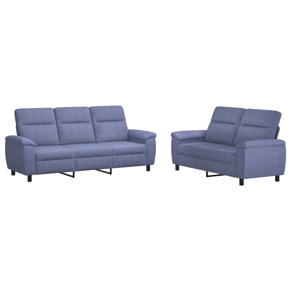 Σετ Καναπέ 2 pcs Μπλε τζην Ύφασμα