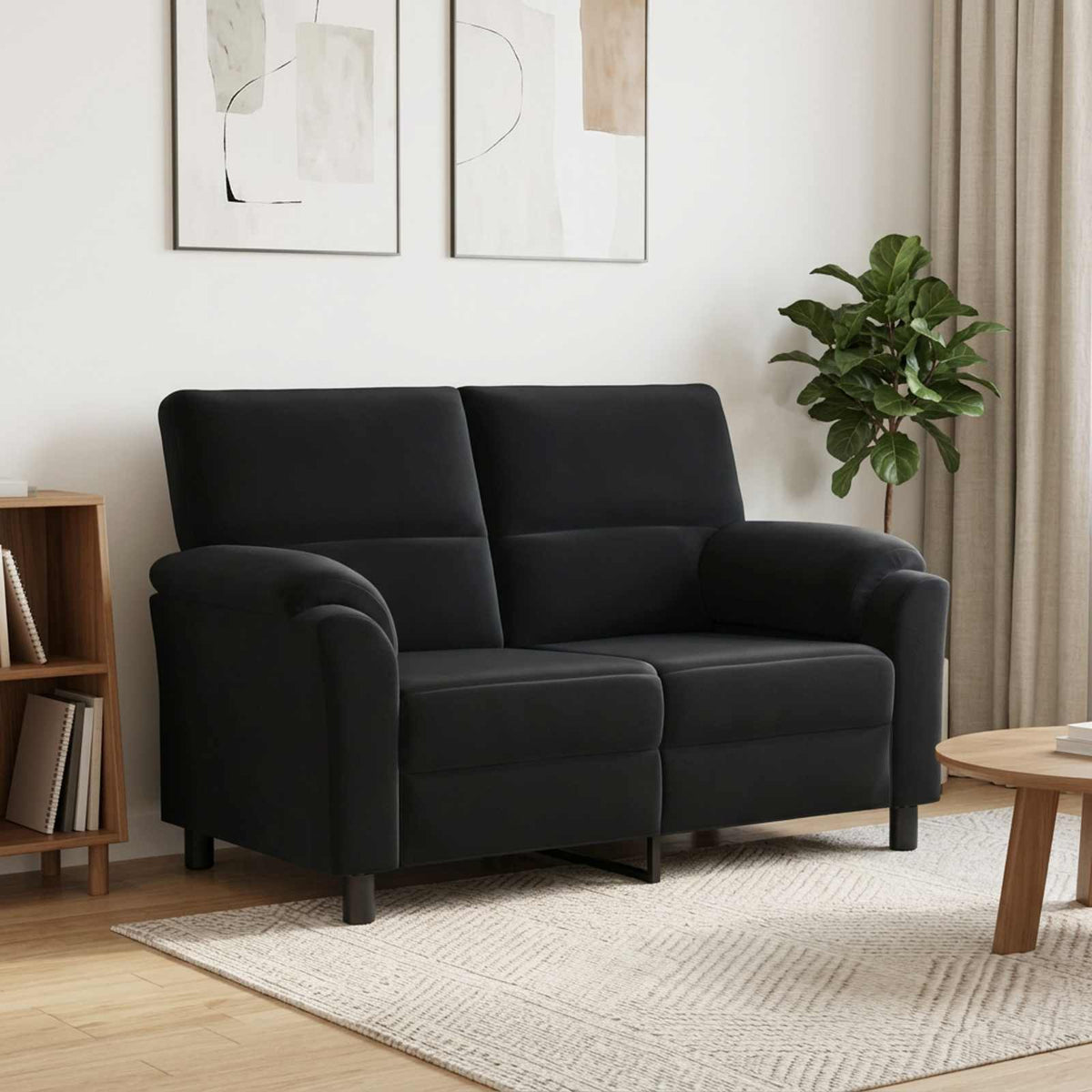 Καναπές Μαύρο 154 x 85 x 93 εκ Βελούδο - Pakobazaar