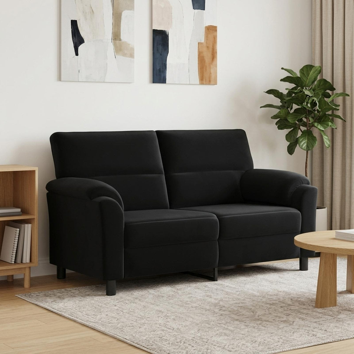 Καναπές Μαύρο 174 x 85 x 93 εκ Βελούδο - Pakobazaar