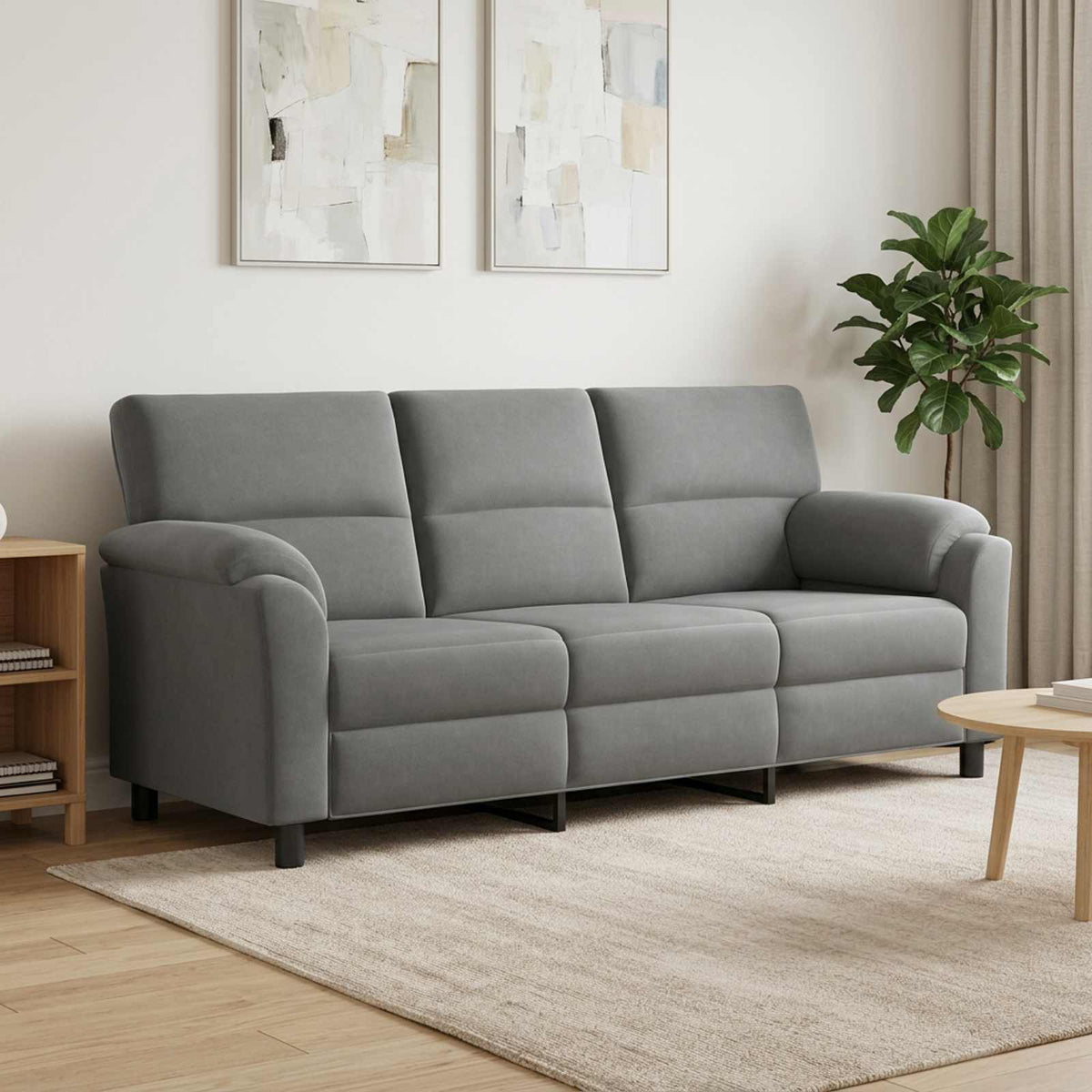 Καναπές Σκούρο Γκρι 214 x 85 x 93 εκ Βελούδο - Pakobazaar