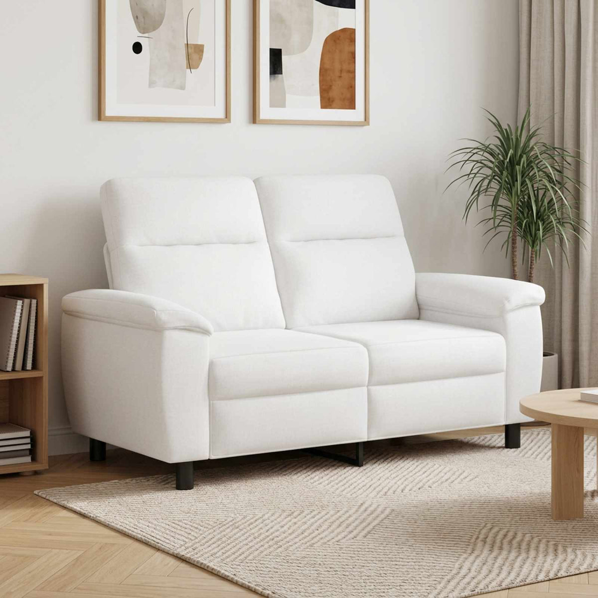 Καναπές Λευκό 158 x 90 x 95 εκ Ύφασμα