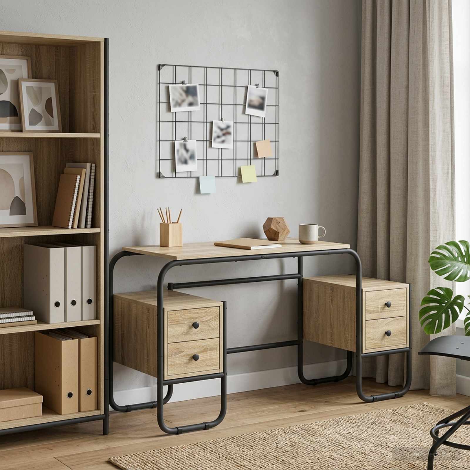 Γραφείο με αποθηκευτικό χώρο Sonoma Δρυς 145 x 50 x 75 cm - Pakobazaar
