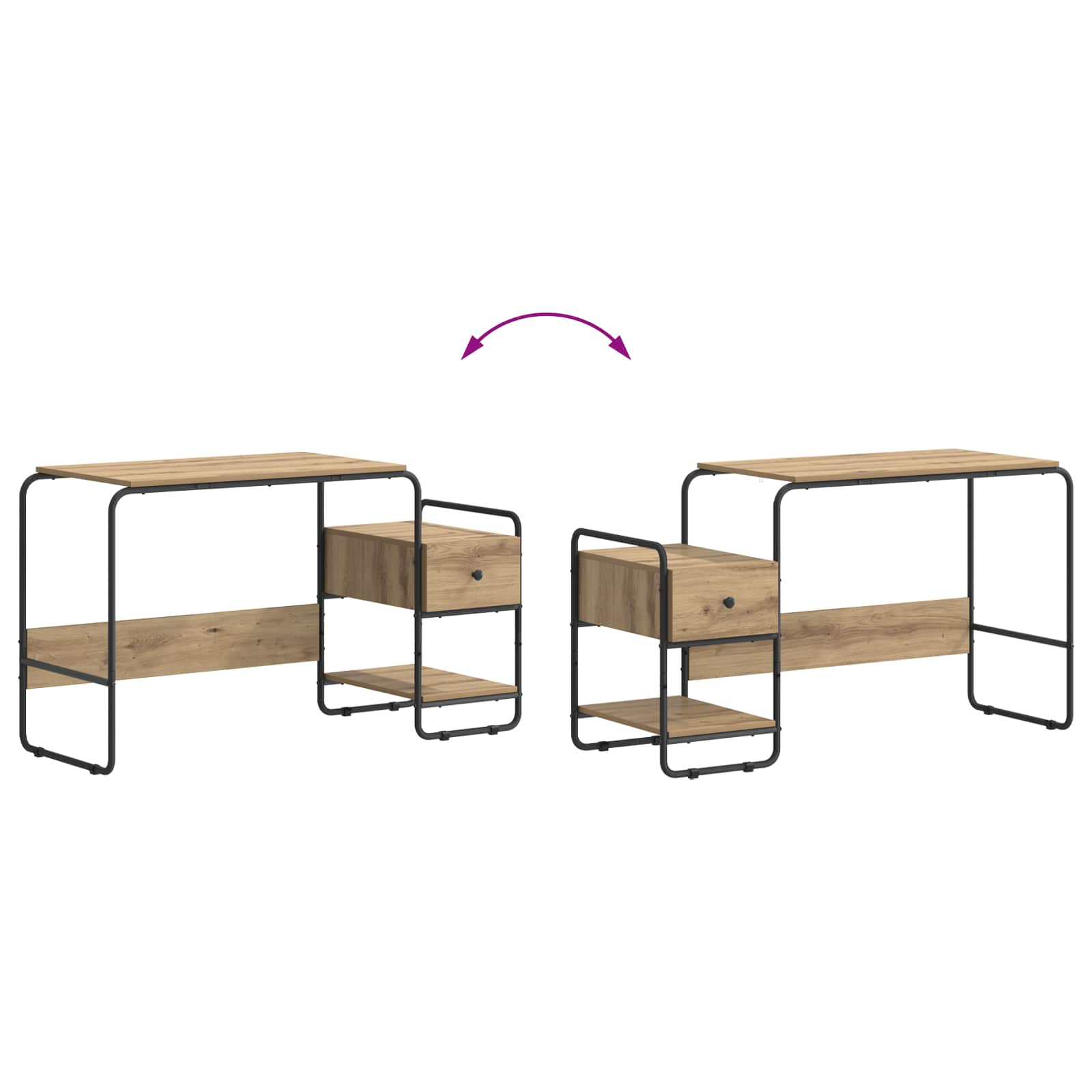 Γραφείο με αποθηκευτικό χώρο Artisan Δρυς 131.5 x 50 x 75.5 εκ. - Pakobazaar