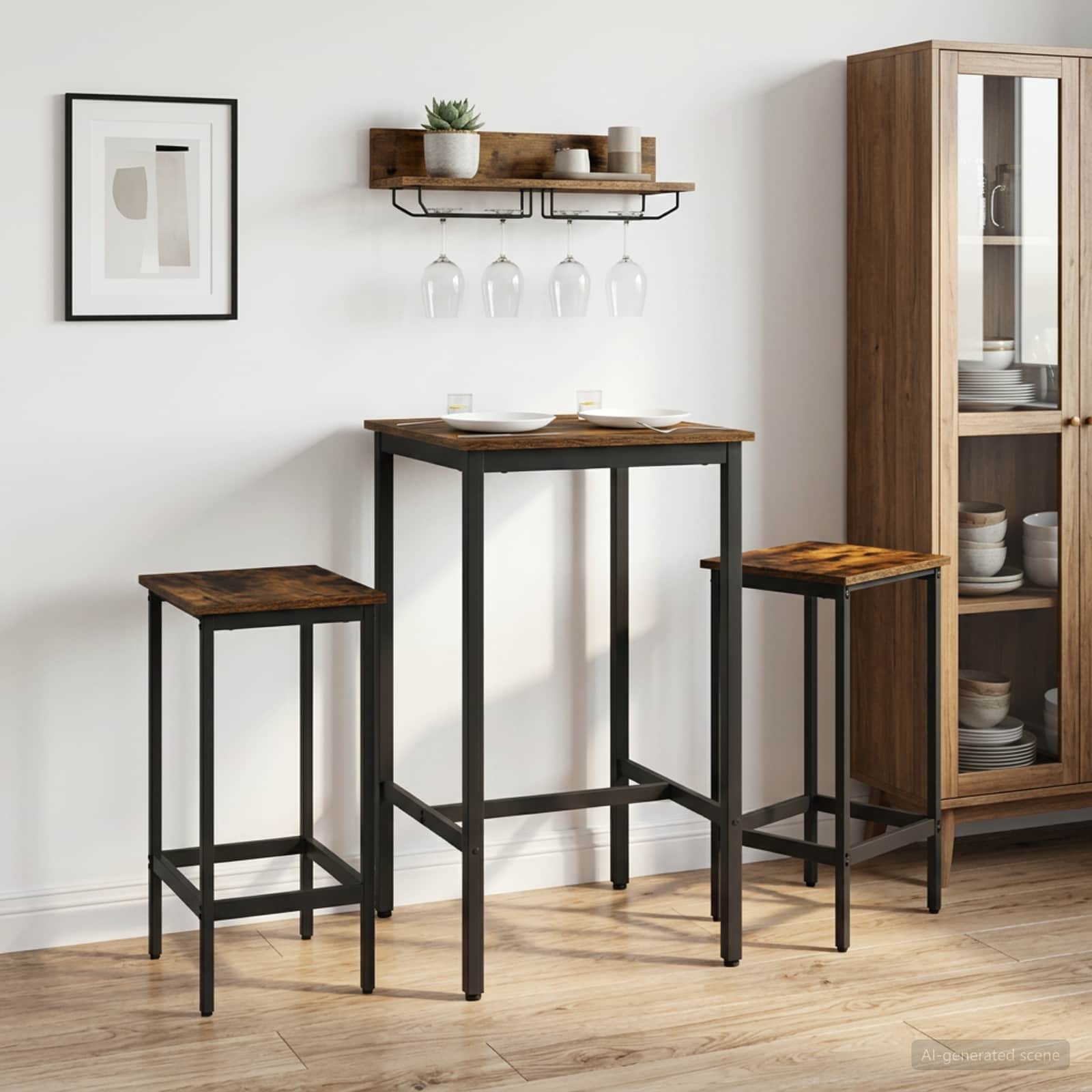 Μπαρ σκαμπό 2 τμχ. Καπνισμένο Ξύλο Δρυός 40 x 32 x 64 εκ