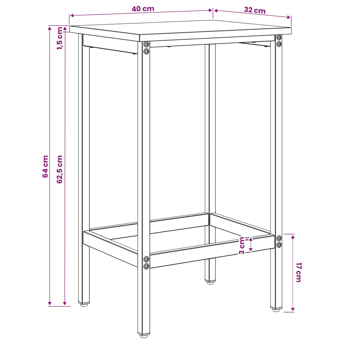 Μπαρ σκαμπό Artisan Δρυς 40 x 32 x 64 εκ Επεξεργασμένο Ξύλο - Pakobazaar