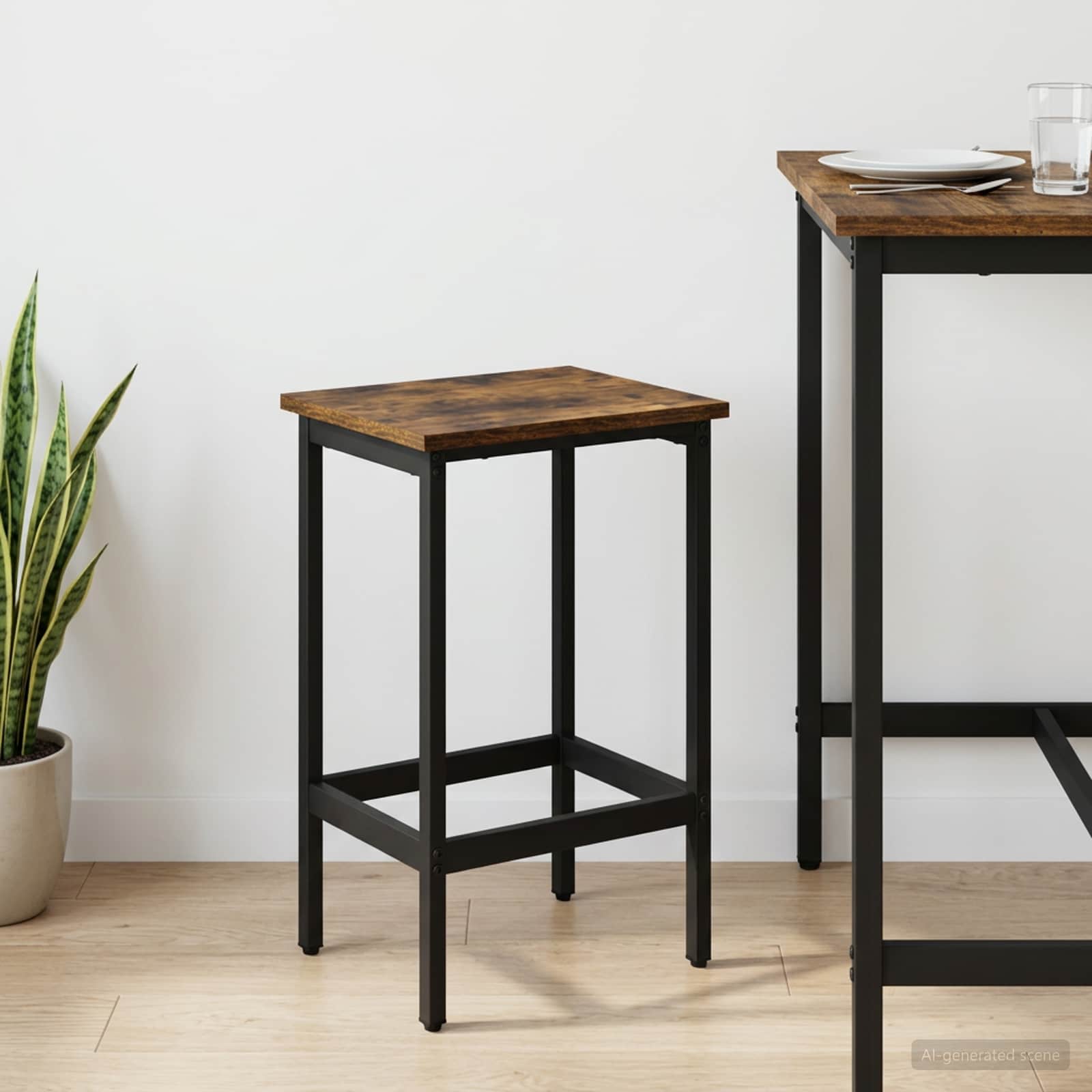 Μπαρ σκαμπό Καπνισμένο Ξύλο Δρυός 40 x 32 x 74 εκ - Pakobazaar