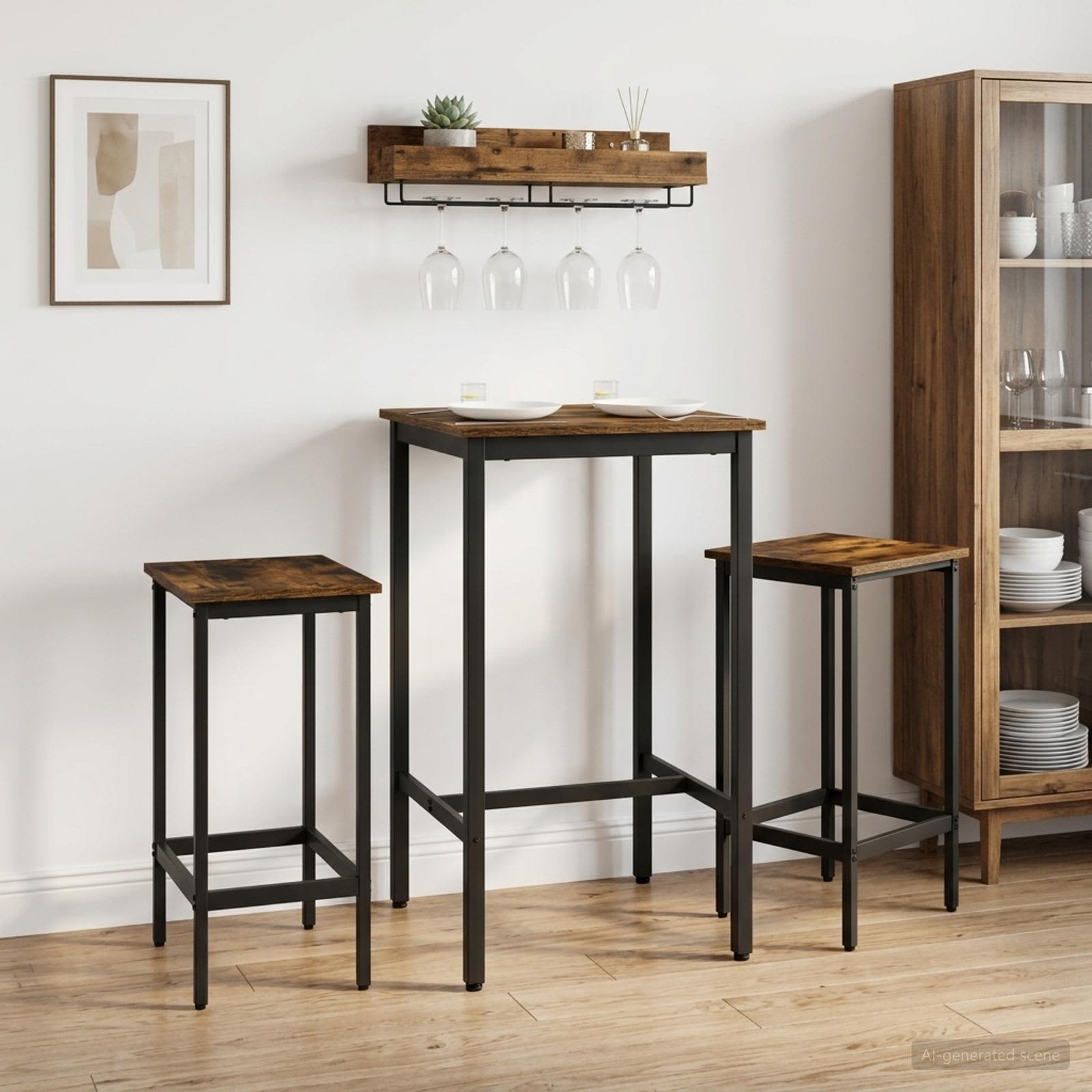 Μπαρ σκαμπό 2 τμχ. Καπνισμένο Ξύλο Δρυός 40 x 32 x 74 εκ - Pakobazaar