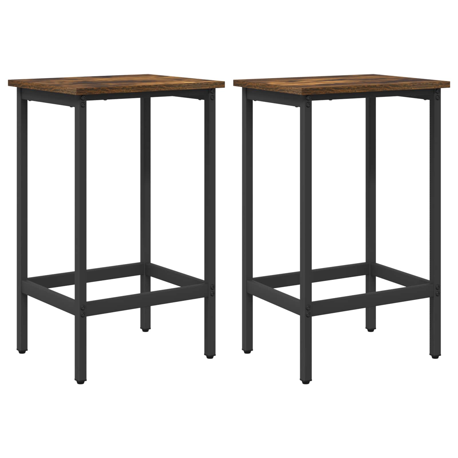 Μπαρ σκαμπό 2 τμχ. Καπνισμένο Ξύλο Δρυός 40 x 32 x 74 εκ - Pakobazaar