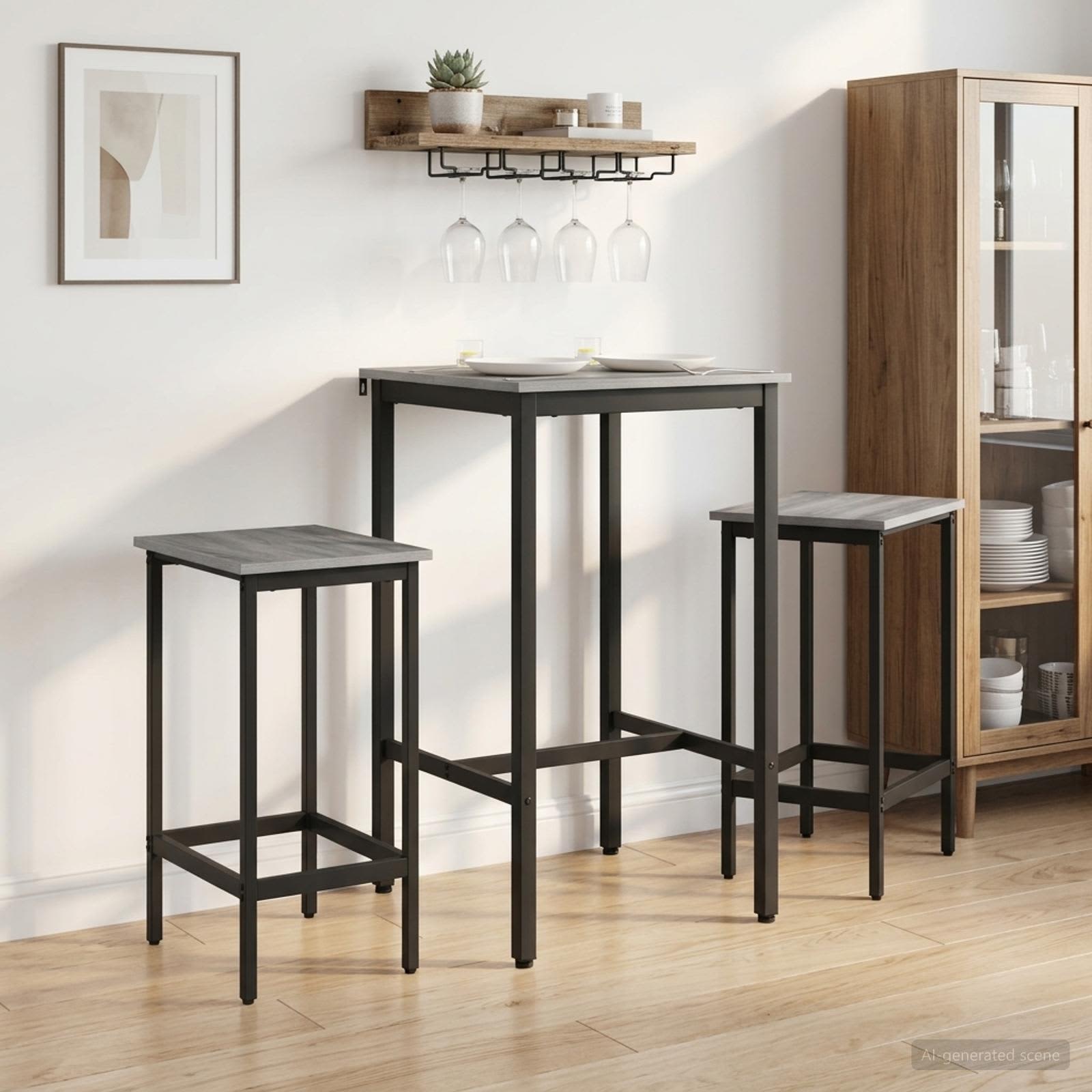 Μπαρ σκαμπό 2 τμχ. Γκρι Sonoma 40 x 32 x 74 εκ - Pakobazaar