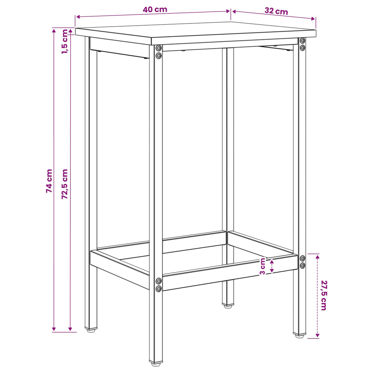 Μπαρ σκαμπό Artisan Δρυς 40 x 32 x 74 εκ Επεξεργασμένο Ξύλο - Pakobazaar